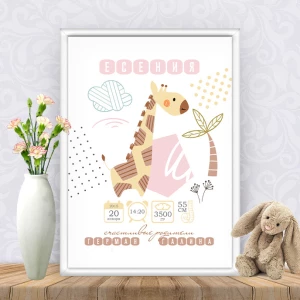 Изображение товара -  Метрика “Мультяшный жирафик“