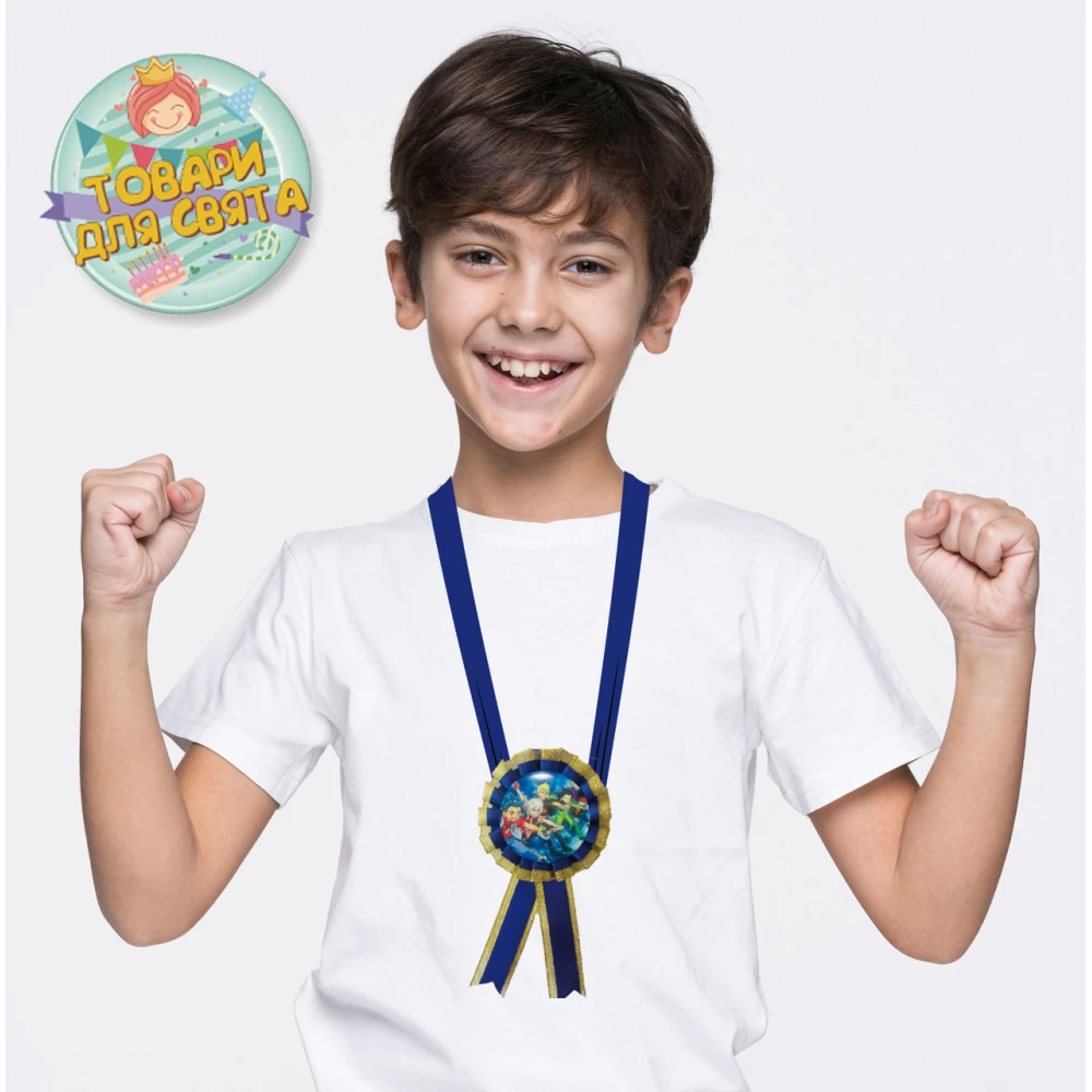 Медаль ГЕРОИ ИЗ МУЛЬТФИЛЬМОВ. ДИАМЕТР С БАНТОМ: 85ММ. “Бейблейд / beyblade“