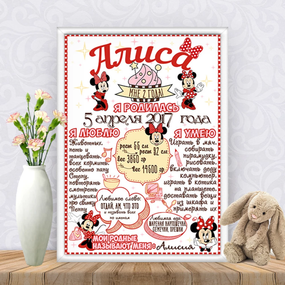 Постер достижений “Минни Маус. Красная“