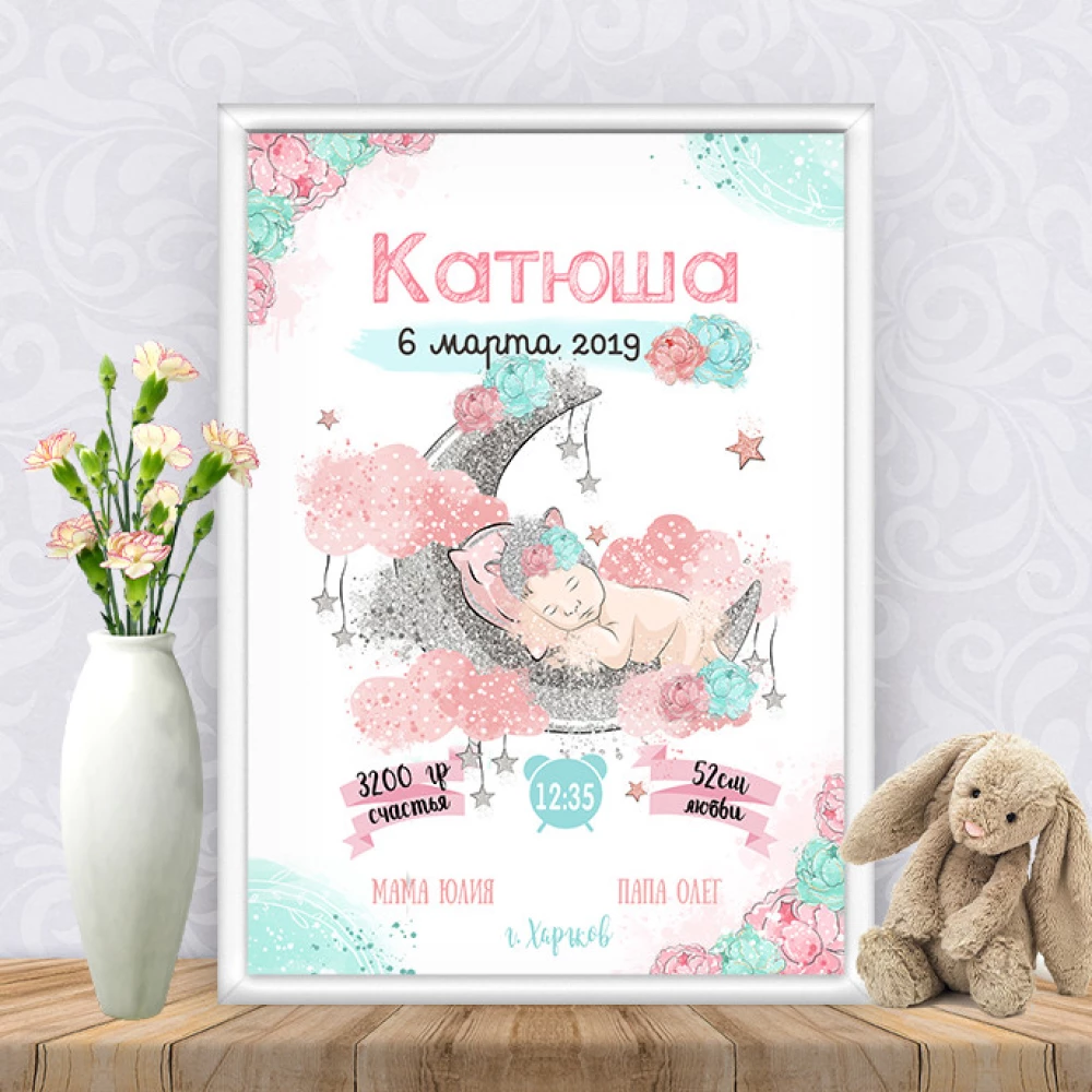 Метрика “Девочка на месяце“