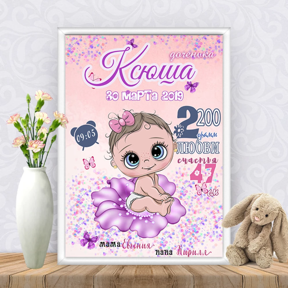 Метрика “Девочка на цветочке“