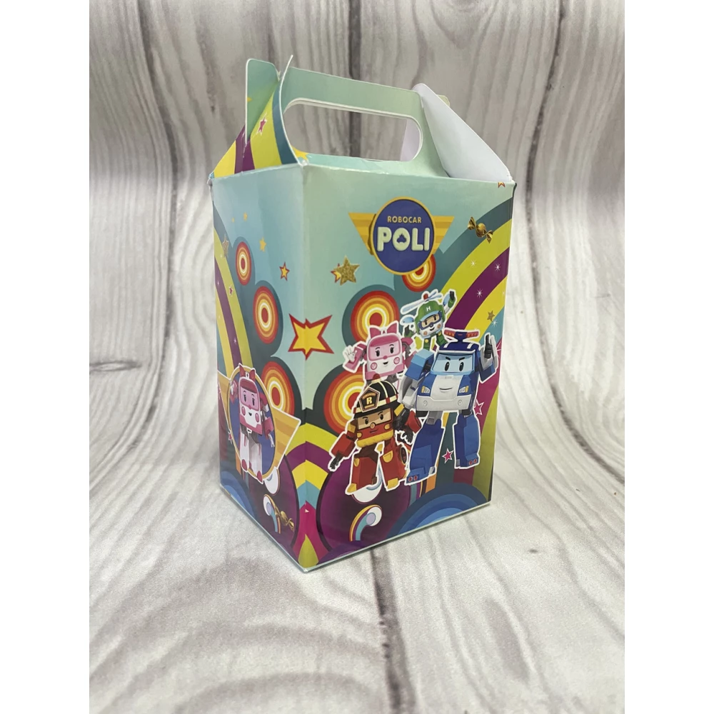 Коробочка “Робокар Поли / Полли / Robocar Poli“ для подарков и угощений 10х10х10 малотиражные -