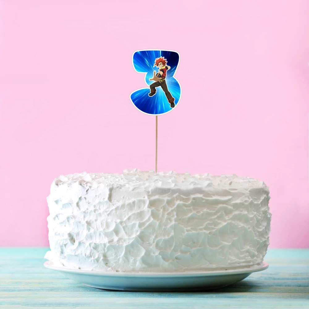 Топпер-цифра (от 0 до 10см цифра) вырубка “Бейблейд/Beyblade“ (1шт)- 3