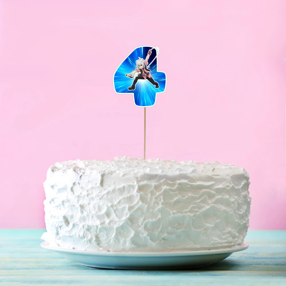 Топпер-цифра (от 0 до 10см цифра) вырубка “Бейблейд/Beyblade“ (1шт)- 4