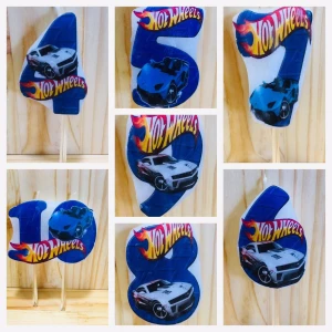 Изображение товара -  Свечи цифры (5см) с картинкой “Хот Вилс / Hot Wheels“-