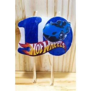 Изображение товара -  Свечи цифры (5см) с картинкой “Хот Вилс / Hot Wheels“- 10