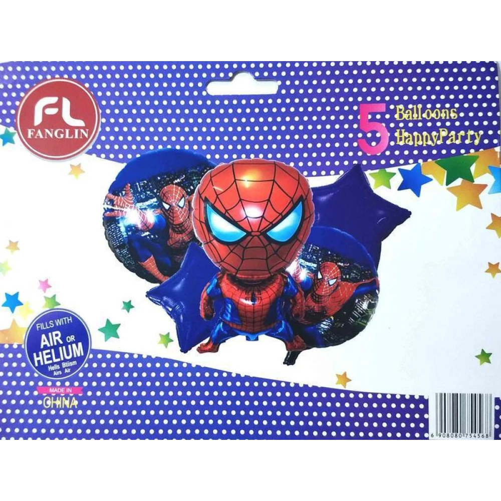 Готовий Набір куль “Людина Павук“ червоно-синій. в упаковці: 5-ть шт