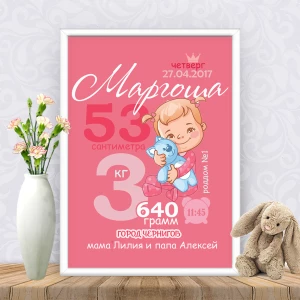 Изображение товара -  Метрика “Девочка с котиком“