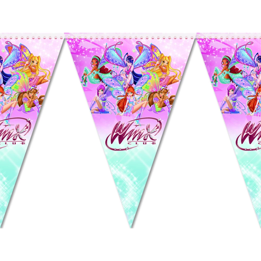 Прапорці-гірлянди 2м. (карнавальна гірлянди з прапорців) вимпели - Феї Вінкс, Бузковий