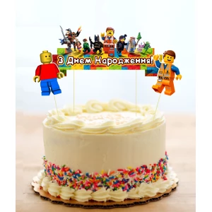 Изображение товара -  Набор Топперов “Лего“ в торт с флажком (Украинский)