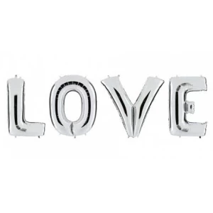 Изображение товара -  Надпись фольгированная “LOVE“  80 см Серебро