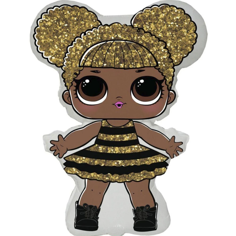 Шар фигура фольгированная Кукла Лол Пчелка  / LOL (80см) светлый фон FLEXMETAL