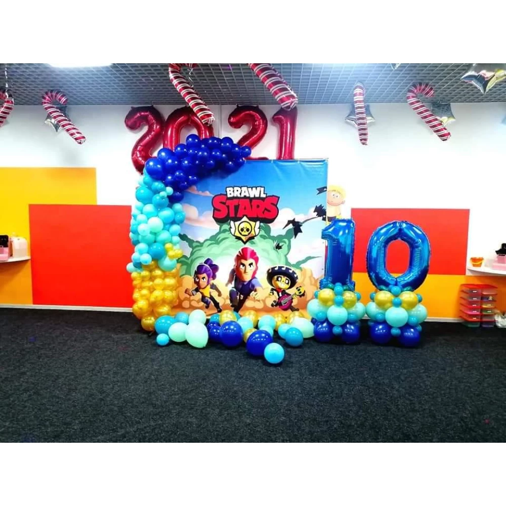 Баннер 2х2м “Бравл Старс / Битва звезд -Пустыня“ Фотозона (виниловый)на день рождения - Без поздравительной