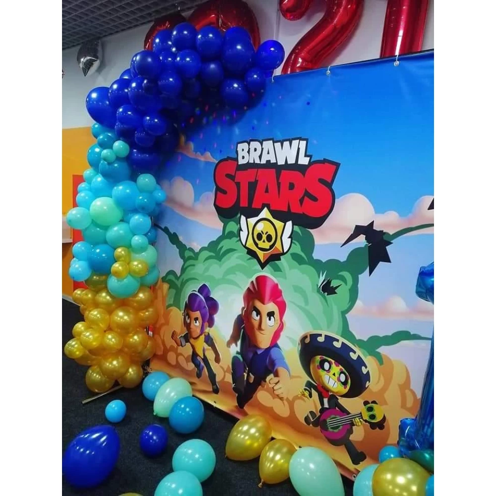 Баннер 2х2м “Бравл Старс / Битва звезд -Пустыня“ Фотозона (виниловый)на день рождения - Без поздравительной