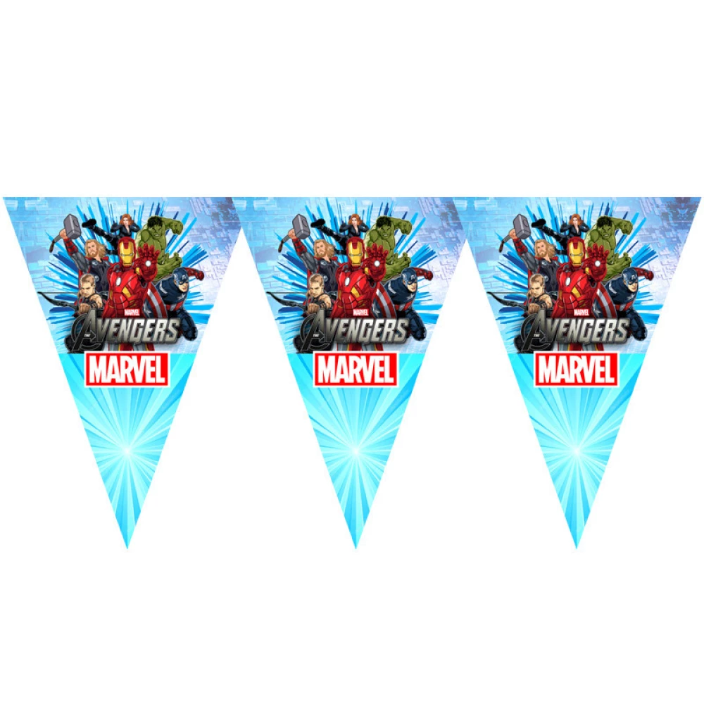 Вымпелы (из 3-угольных флажков) “Мстители / Супергерои Марвел“ -малотиражные издания-