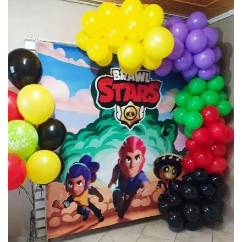 Баннер 2х2м “Бравл Старс / Битва звезд -Пустыня“ Фотозона (виниловый)на день рождения - Без поздравительной