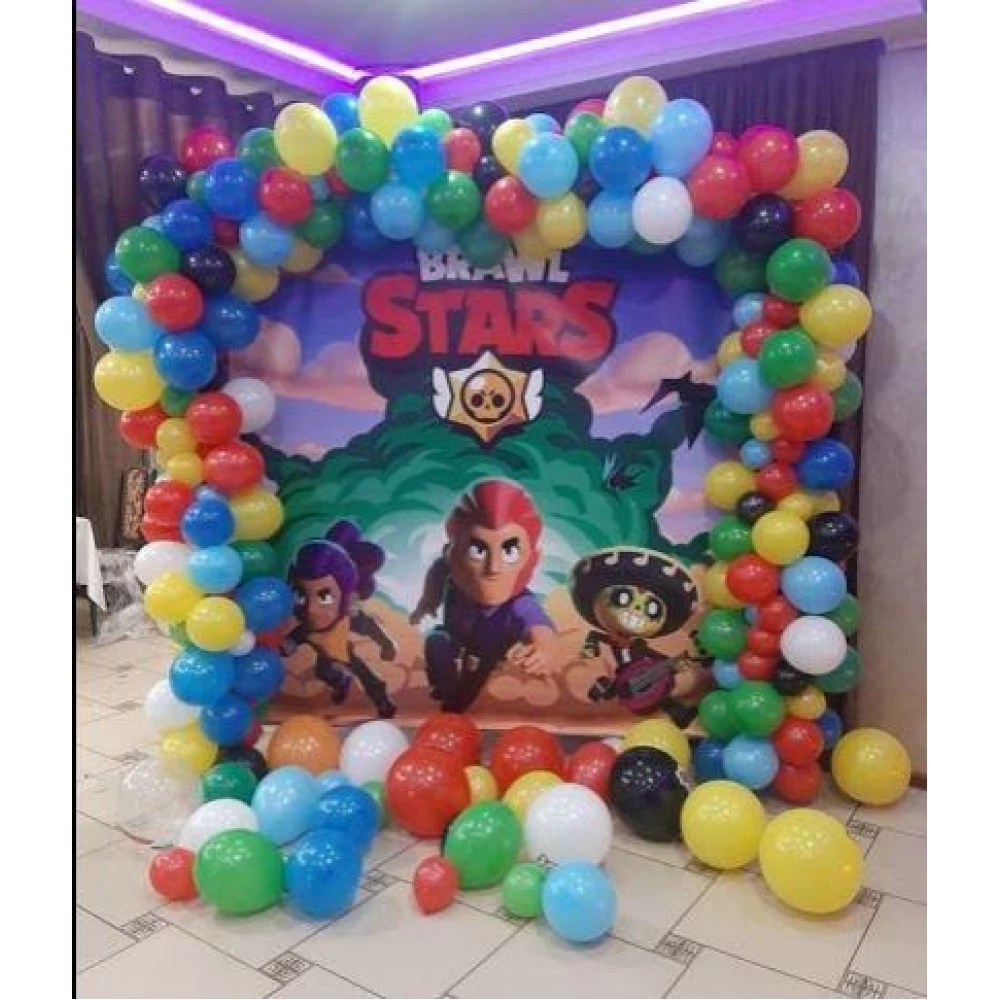 Баннер 2х2м “Бравл Старс / Битва звезд -Пустыня“ Фотозона (виниловый)на день рождения - Без поздравительной