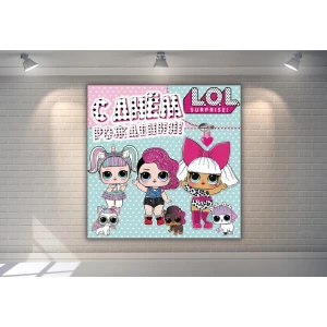 Изображение товара - Плакат “Куклы ЛОЛ / LOL питомцы“ 1,5х1,5 метра - С Днем рождения - Русский