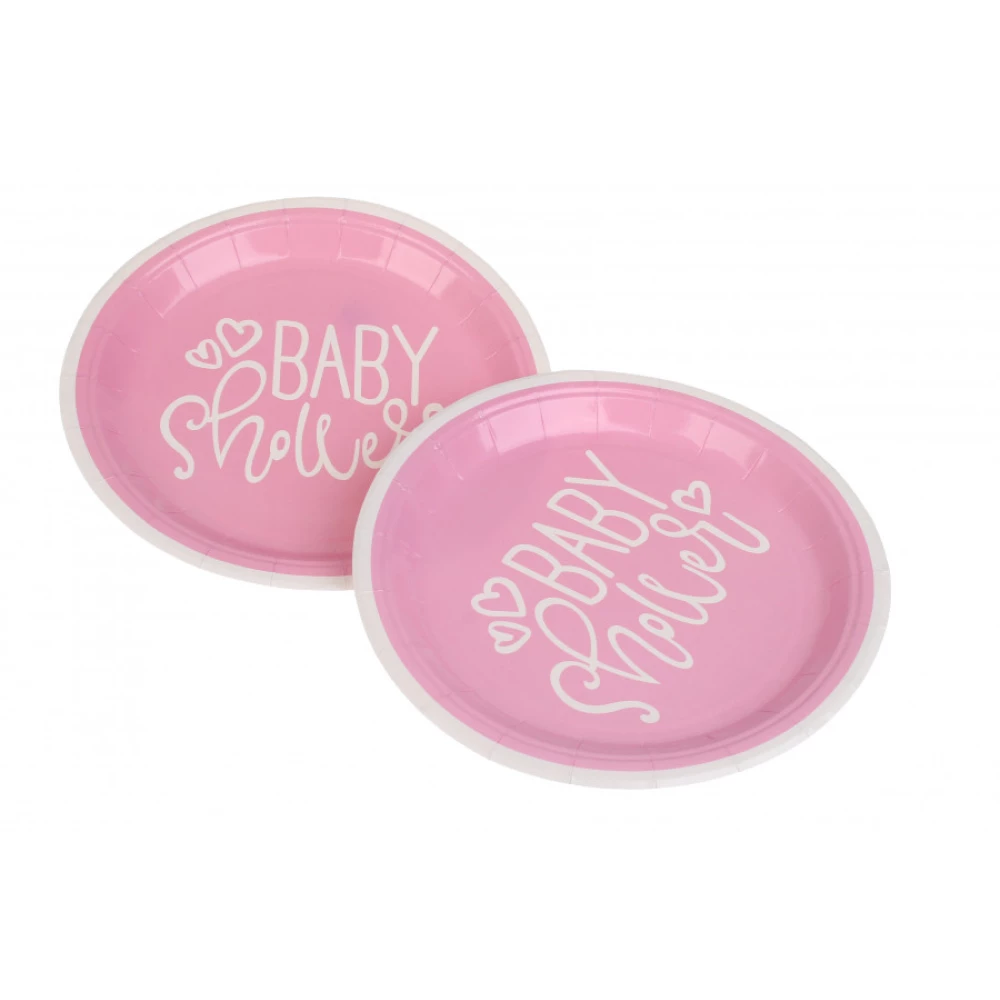 Тарелки 8 шт./уп. (18см.) в стиле “Baby Girl“ baby shower