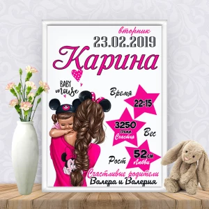Изображение товара -  Метрика “Малиновая Минни Маус“