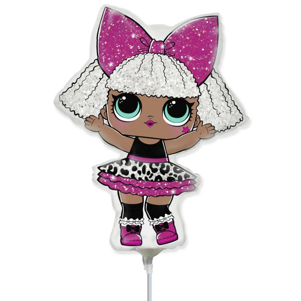 Шар фигура фольгированная Кукла Лол с бантом  / LOL (33х25см) Розовый Испания/Флексметал