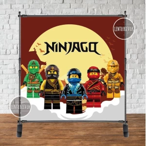 Изображение товара - Баннер 2х2м “Лего Ниндзяго“ (каркас отдельно) - Фотозона (виниловый) на день рождения -