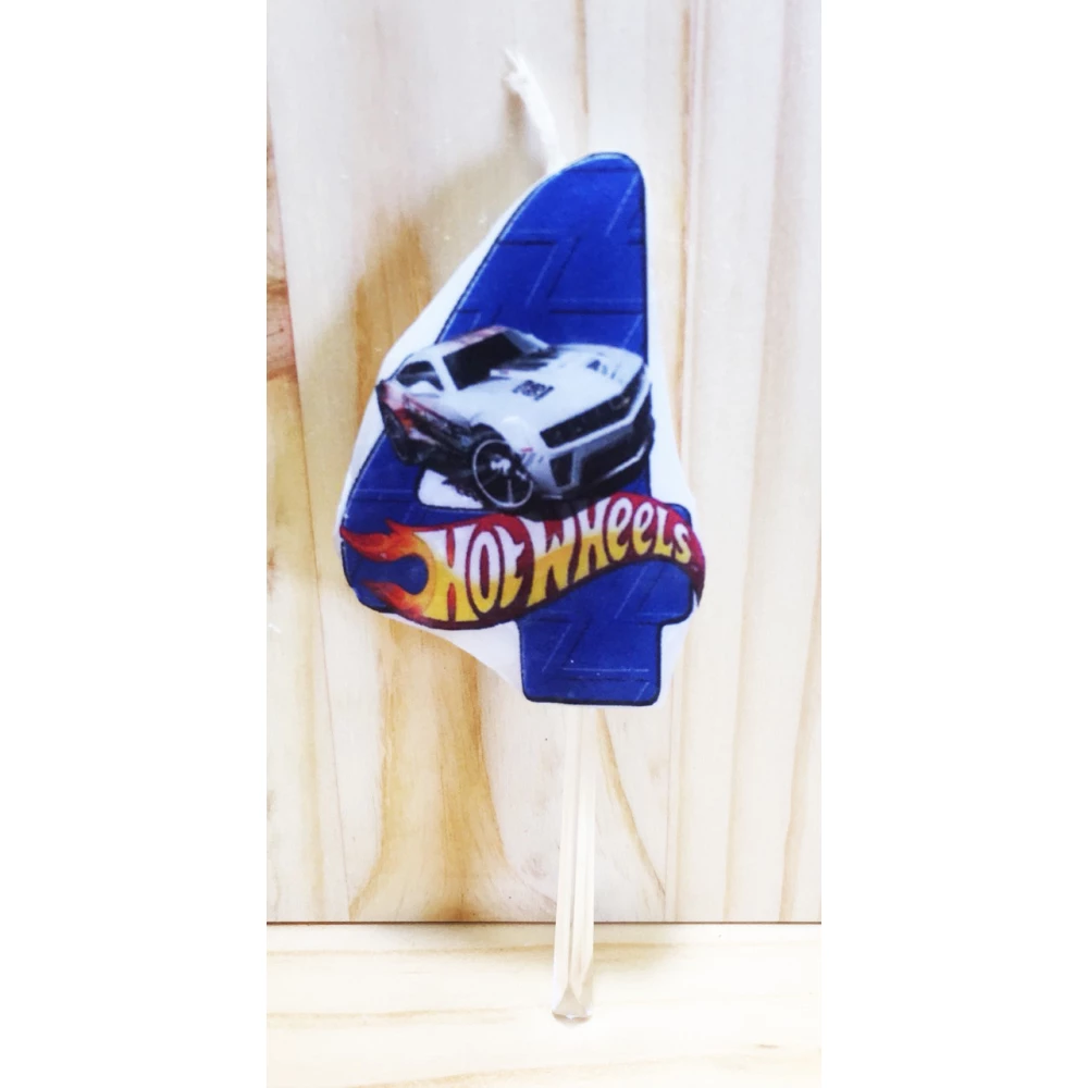Свечи цифры (5см) с картинкой “Хот Вилс / Hot Wheels“- 4