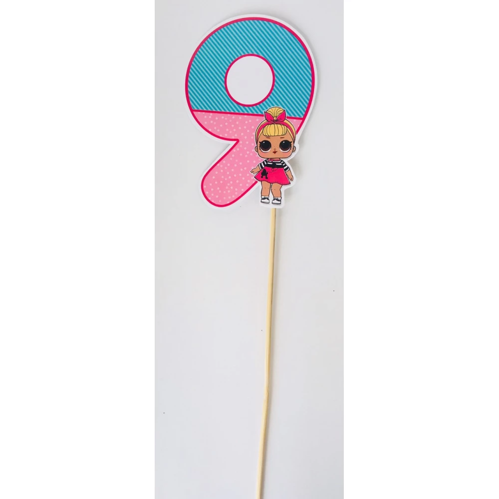 Топпер-цифра (до 10см цифра) вырубка “Куклы ЛОЛ“ (1шт)- 9