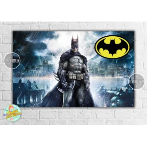 Изображение товара -  Плакат “Бэтмен / Бетмен / Batman“ (черничный фон) 120х75 см для Кенди - бара (Тематический)-