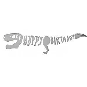 Изображение товара -  Гирлянда “Динозавр Happy Birthday“ серебро