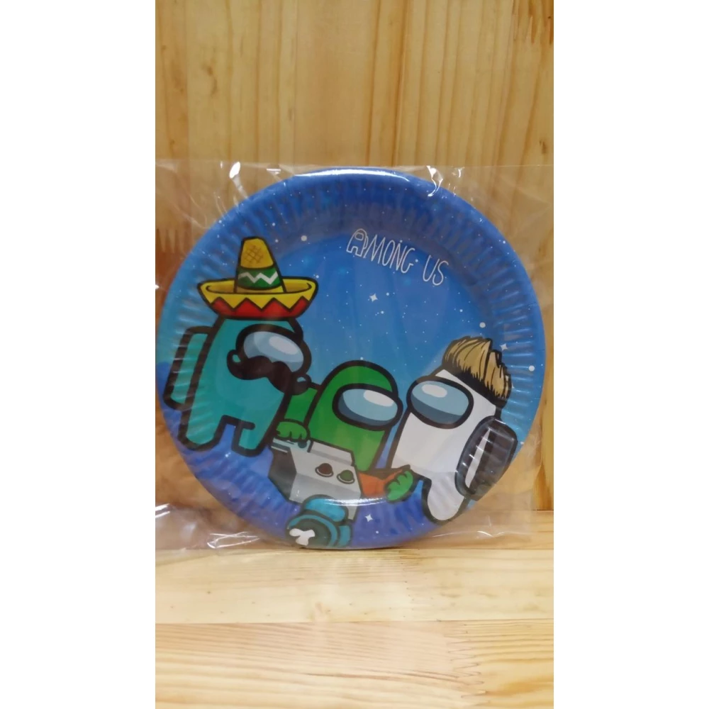Тарелки “Амонг Ас“ (Самбреро) Синие 18 см бумажные тарелочки -