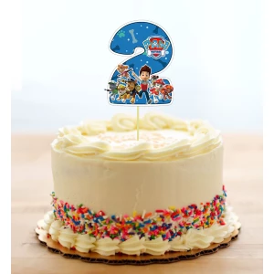 Изображение товара - Топпер-цифра (от 0 до 10см цифра) вырубка “Щенячий патруль“ синий (1шт)- КАРТОН 2