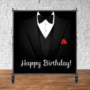 Изображение товара - Баннер 2х2м “Джентльмен“ - Фотозона (виниловый) на день рождения (без каркаса) -