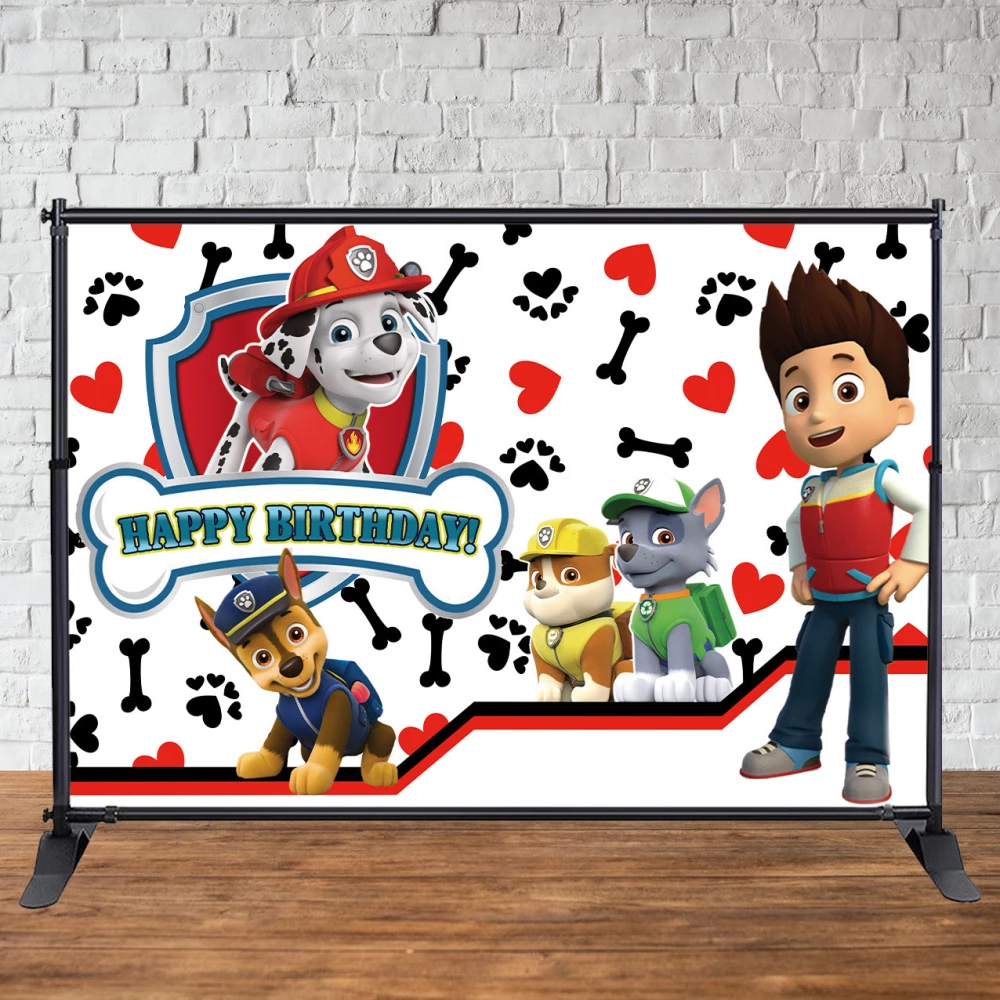 Баннер 3х2м “Щенячий Патруль“ - Фотозона (виниловый) на День рождения (каркас отдельно)-