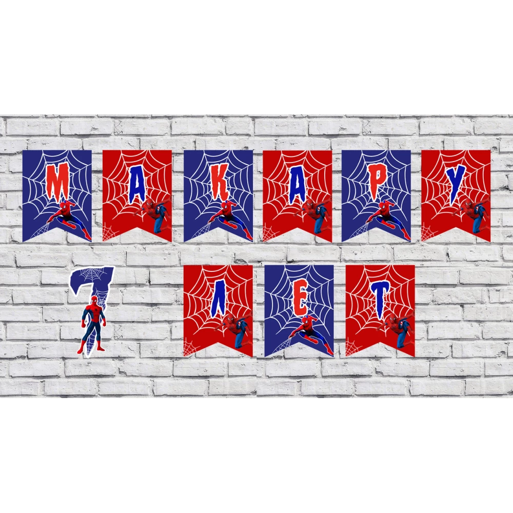 Именная гирлянда “Человек Паук“ (цена указана за 1 флажек)
