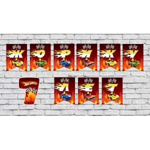 Изображение товара - Именная гирлянда “Хот Вилс/Hot Wheels“ (цена з флажок)