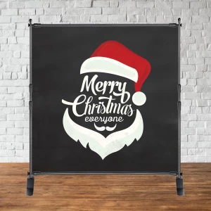 Изображение товара -  Баннер Новогодний 2х2м (Красный фон, лицо, надпись) “Merry Chrismas“ - Фотозона (виниловый)