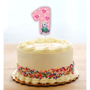 Изображение товара - Топпер-цифра (от 0 до 10см цифра) вырубка “Щенячий патруль“ Розовый (1шт)- КАРТОН 1