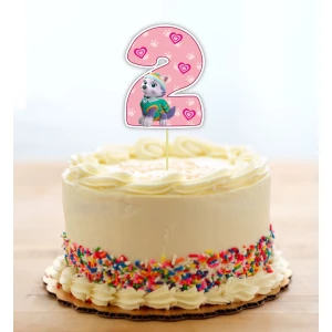 Изображение товара -  Топпер-цифра (от 0 до 10см цифра) вырубка “Щенячий патруль“ Розовый (1шт)- КАРТОН 2