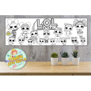 Изображение товара -  Плакат Раскраска “Куклы ЛОЛ/LOL“ 30х90 см