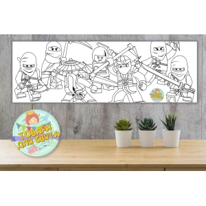 Изображение товара - Плакат Раскраска “Ниндзяго“ 30х90 см
