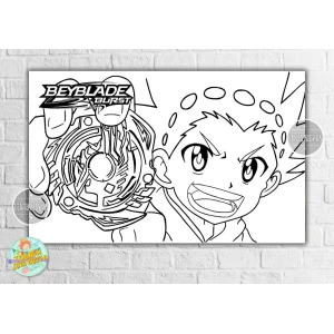 Изображение товара - Плакат - Раскраска “Бейблейд“ 120х75 см