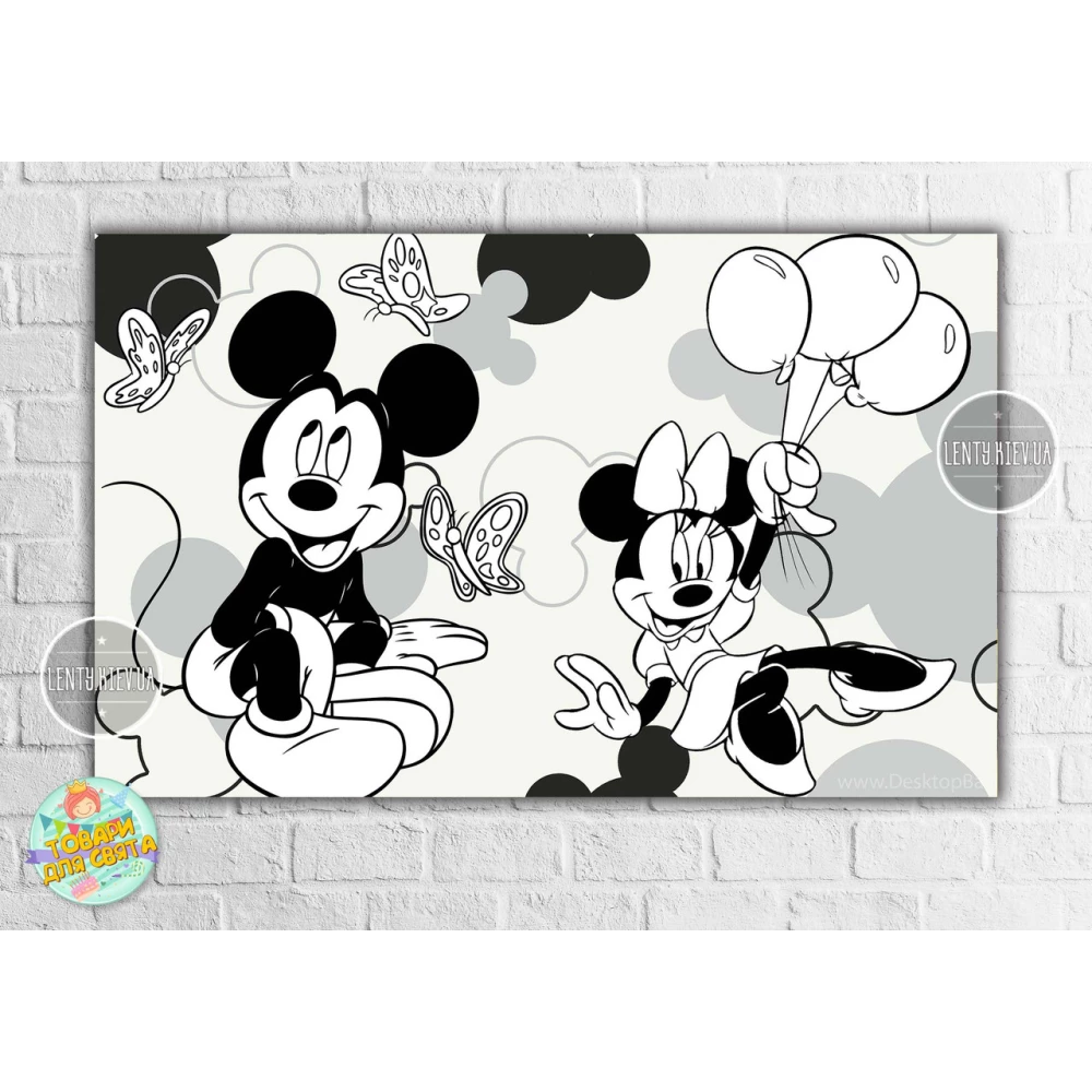 Плакат - Раскраска “Микки и Минни Маус“ 120х75 см