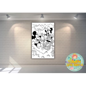 Изображение товара - Плакат - Раскраска “Микки и Минни Маус“ 120х75 см вертикальный-2