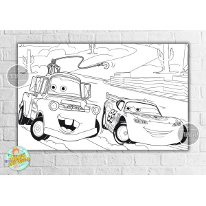 Изображение товара - Плакат - Раскраска “Тачки Маквин“ 120х75 см №2