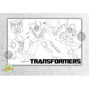 Изображение товара - Плакат - Раскраска “Трансформеры“ 120х75 см