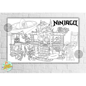 Изображение товара - Плакат - Раскраска “Ниндзяго“ 120х75 см
