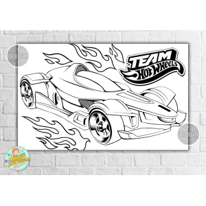 Изображение товара - Плакат - Раскраска “Хот Вилс-1 /Hot Wheels“ 120х75 см