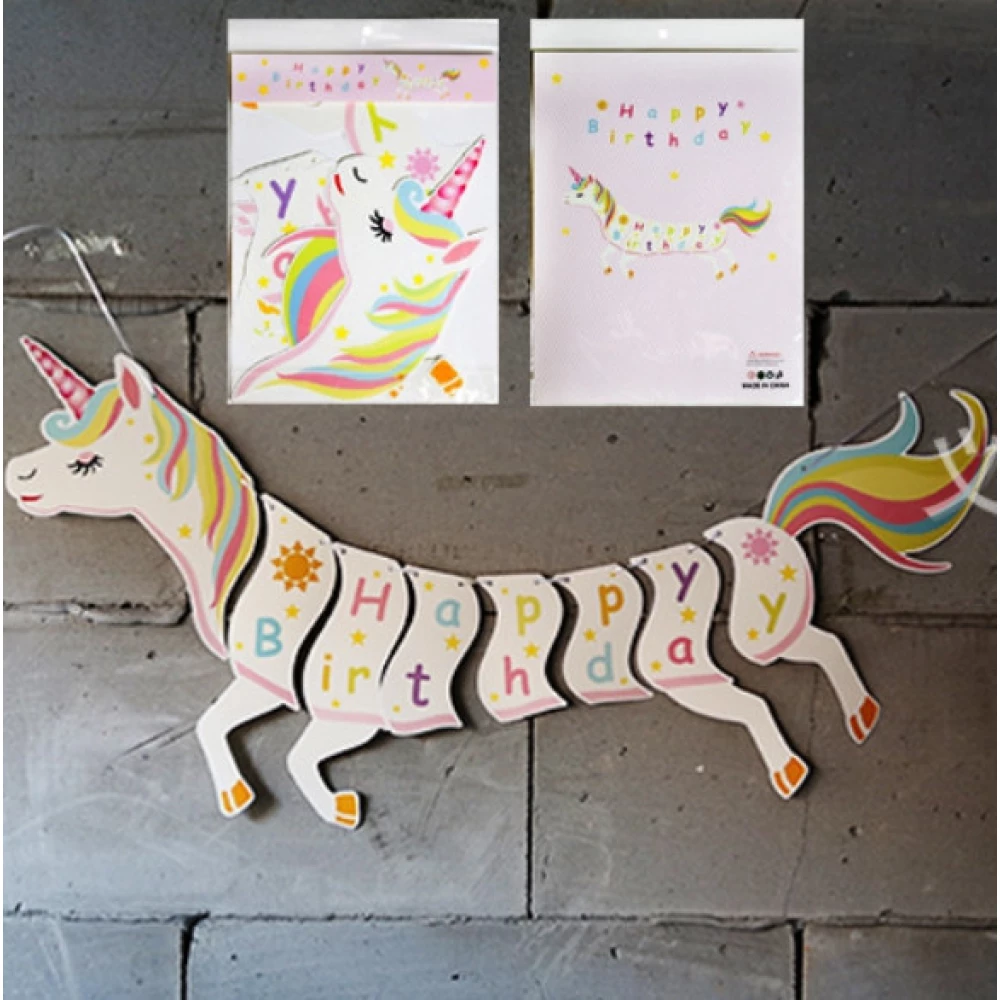 Гирлянда фигурная в форме “Единорог цветы“  90 см -