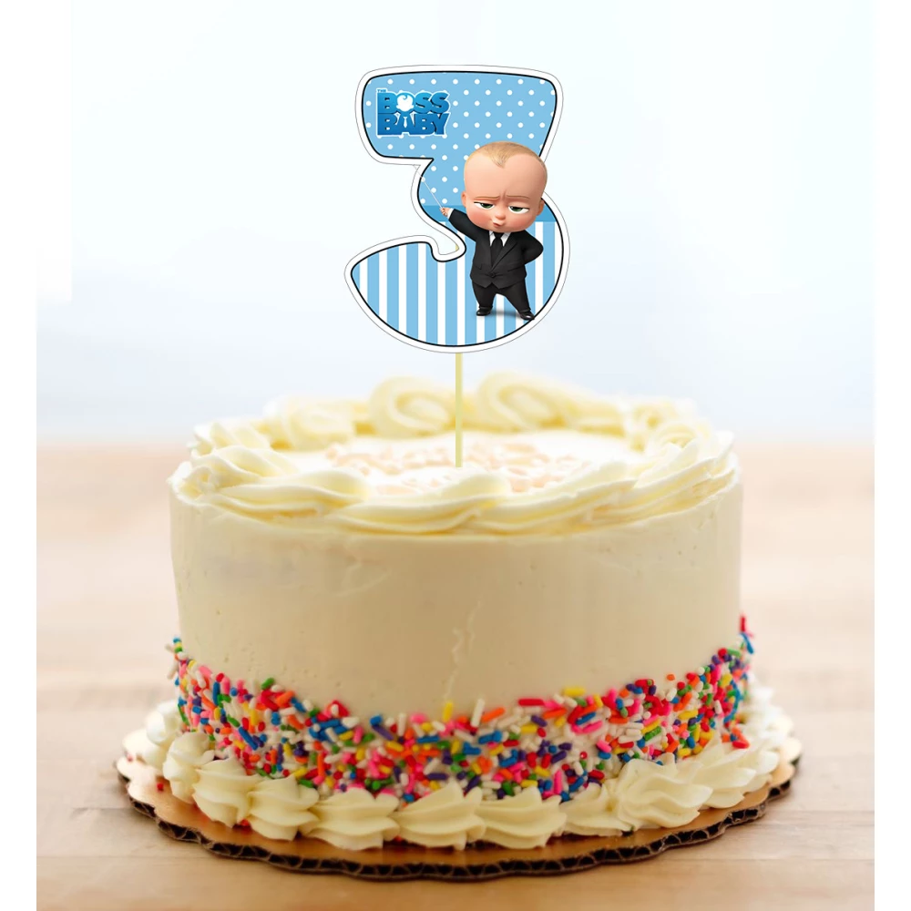 Топпер-цифра (от 0 до 10см цифра) вырубка “Босс Молокосос“ (1шт)- КАРТОН 3